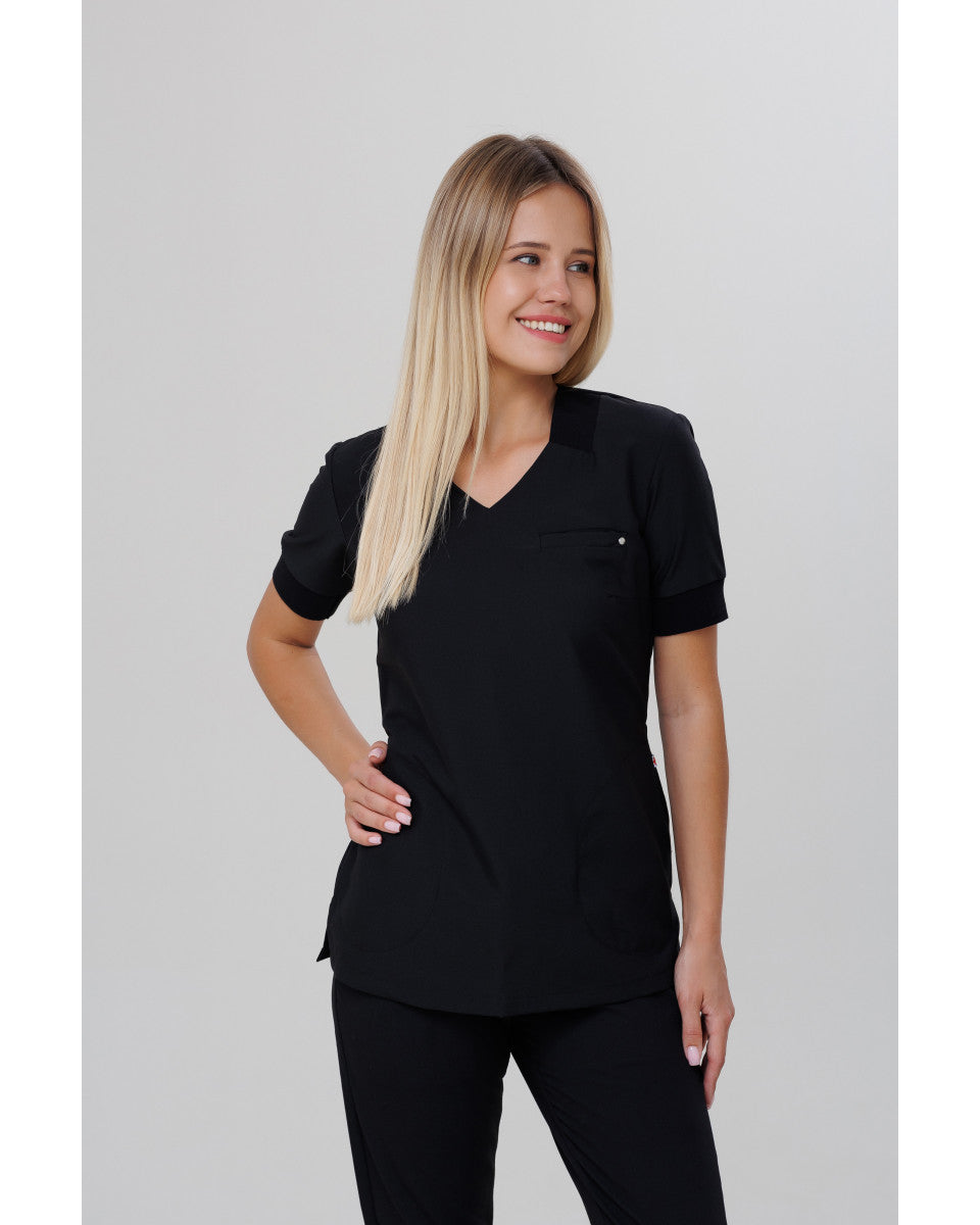 Medical Women's Tunic Polly Black