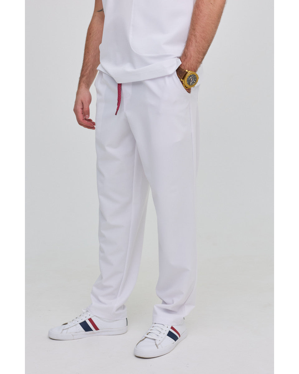 Men's Pipes White Trousers