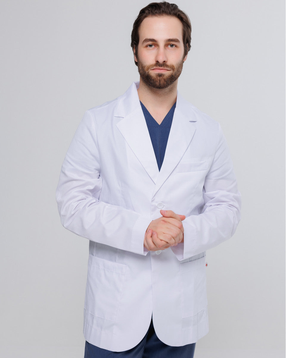 Men's White Long-Sleeve Lab Coat