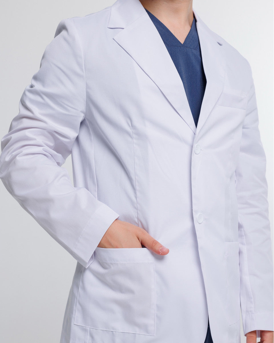 Men's White Long-Sleeve Lab Coat