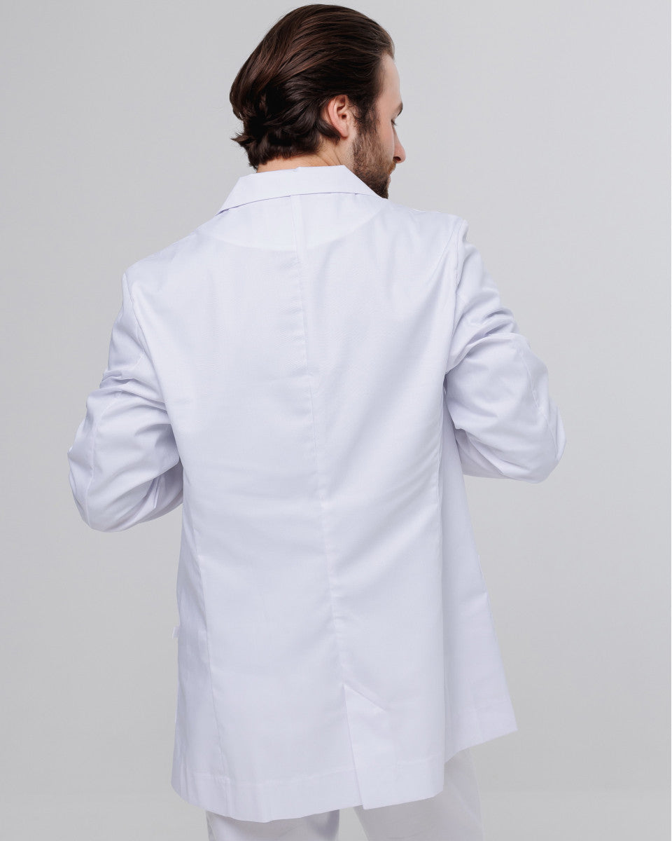 Men's White Long-Sleeve Lab Coat