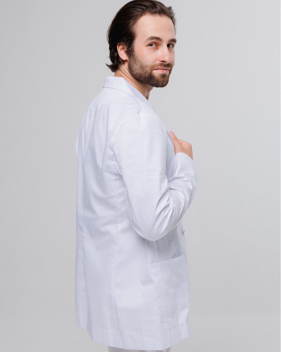 Men's White Long-Sleeve Lab Coat